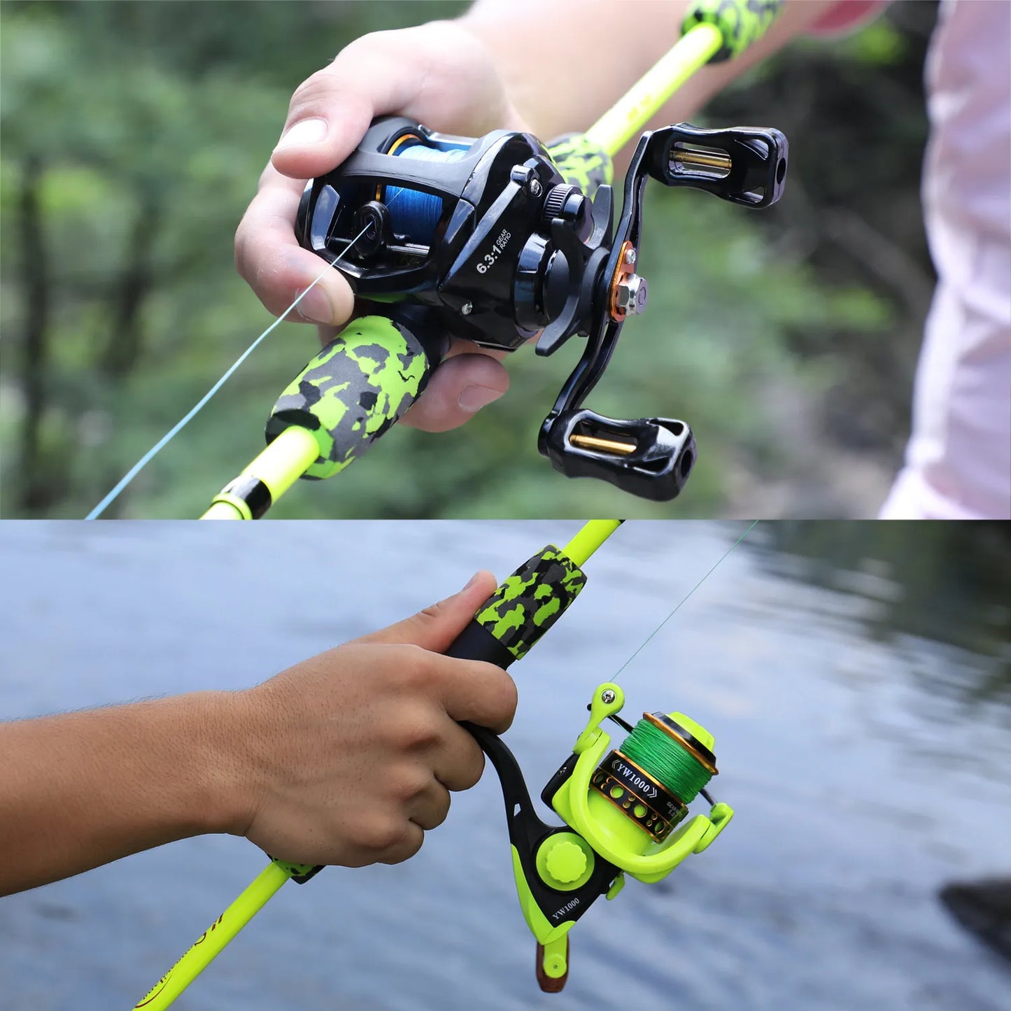 Sougayilang 5 Section Spinning Casting Fishing Rod 1.8M Ultralight Weight Carbon Fiber Poles for Travel Freshwater Fishing Pesca