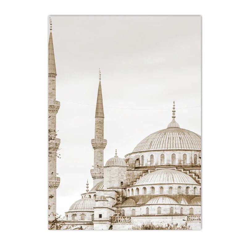 Islamic Morocco Astaka Canvas Painting Mosque No God Except Allah Calligraphy Poster And Print Boho Pictures Living Room Decor