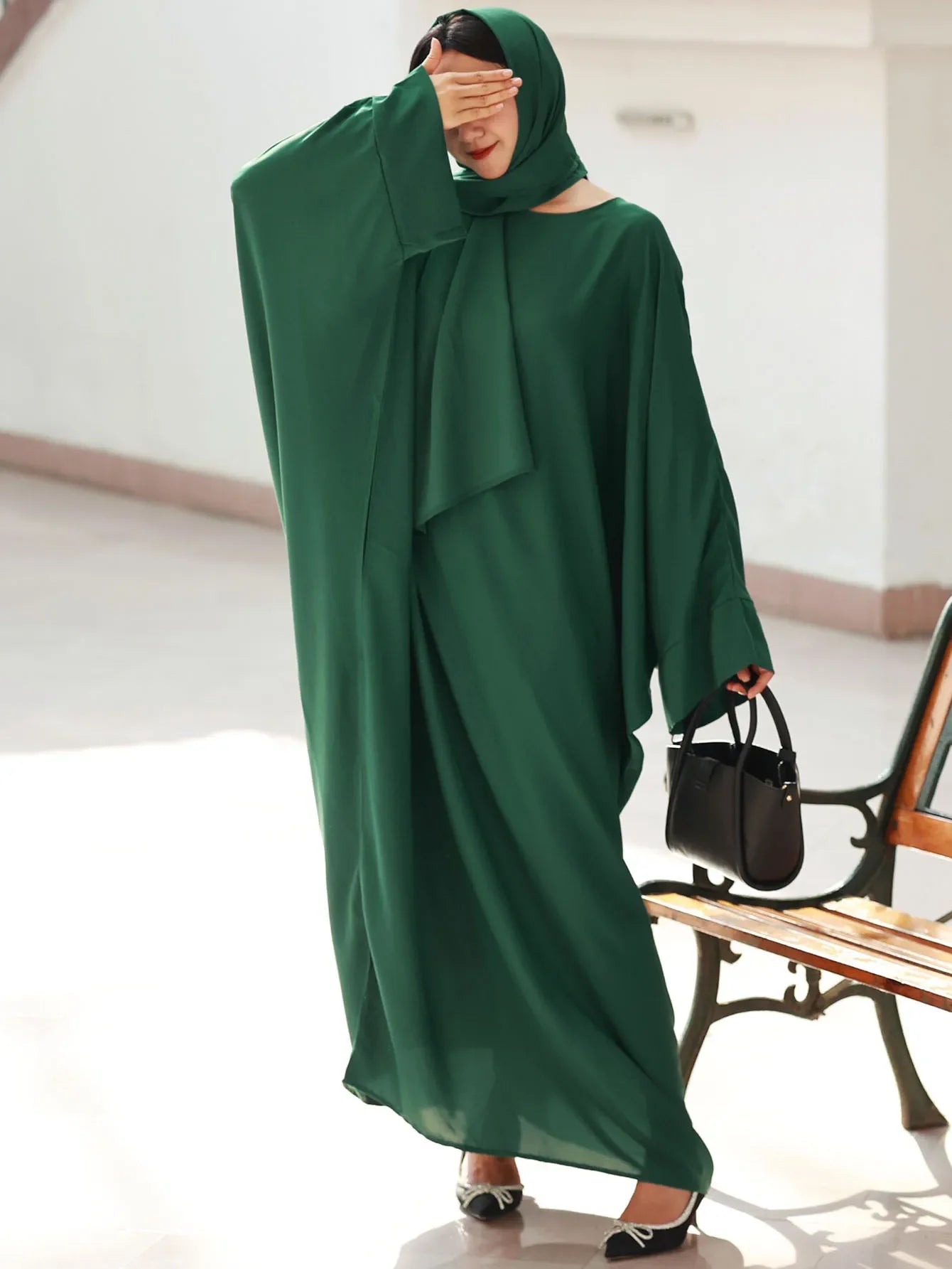 Islamic Clothing Ramadan Dress Muslim Abayas With Hijab 2 Pics Women Jilbabs Long Sleeve Modesty Maxi Dresses Loose Kaftans