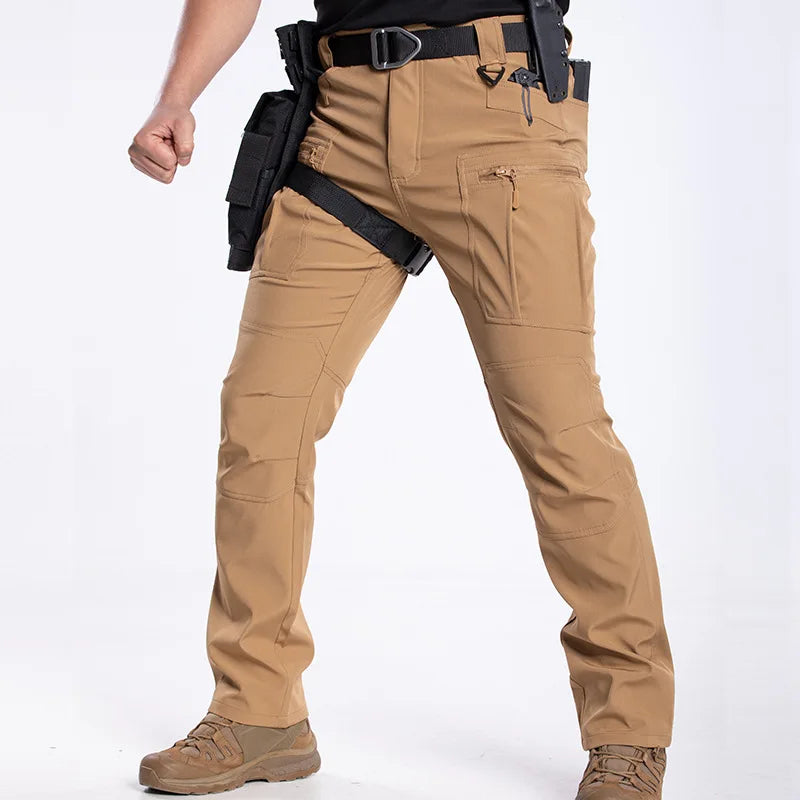 Men's Spring Autumn Tactical Pants Multi Pocket Outdoor Combat Trousers EU Size Waterproof Cargo Travel Sports Military Pants