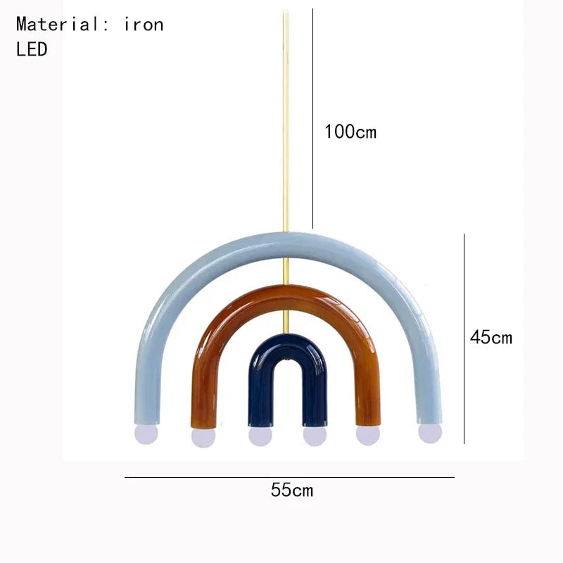 Colorful pendant lights Simple geometric linear pendant light fixture Hotel Restaurant suspension luminaire Bar hanging lights