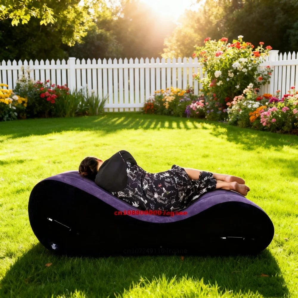 Modern Large Folding Sofa Bed With Arm - Inflatable Travel Sofa For Beach Camping Outdoor Garden, Hotel/Home Furniture, Portable