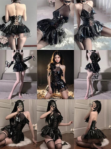 Lingerie Butterfly Sexy Nightgown for Women Luxury Summer Backless Braces Skirt Silk-like Thin Dress Home Wear Sleepwear Gifts