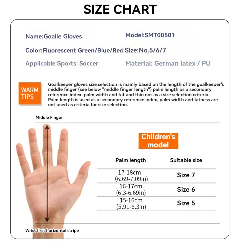 Loogdeel Football Goalkeeper Gloves Finger Protect Thickened Anti-slip Wear-resistant Adult Child Soccer Training Sports Gloves