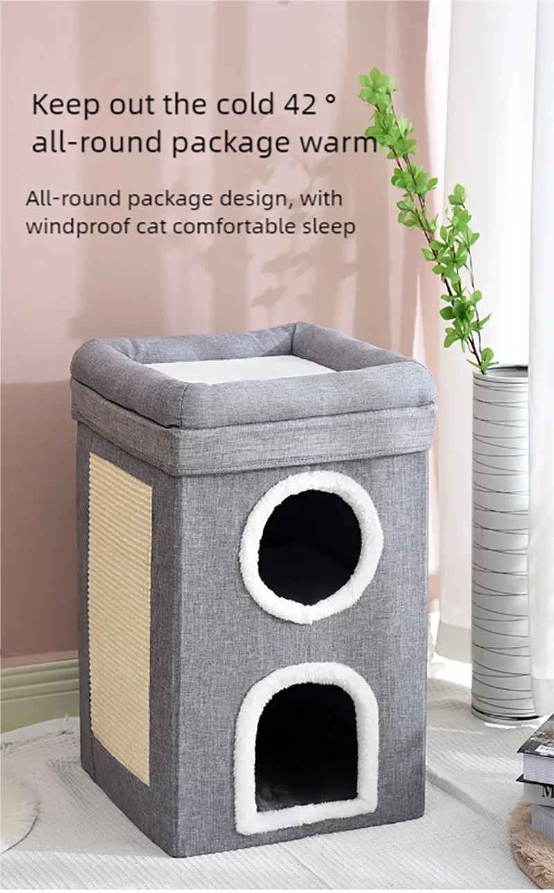 Cat's nest is warm in winter, removable and washable, fully enclosed and easy to clean, large and foldable, suitable for all sea