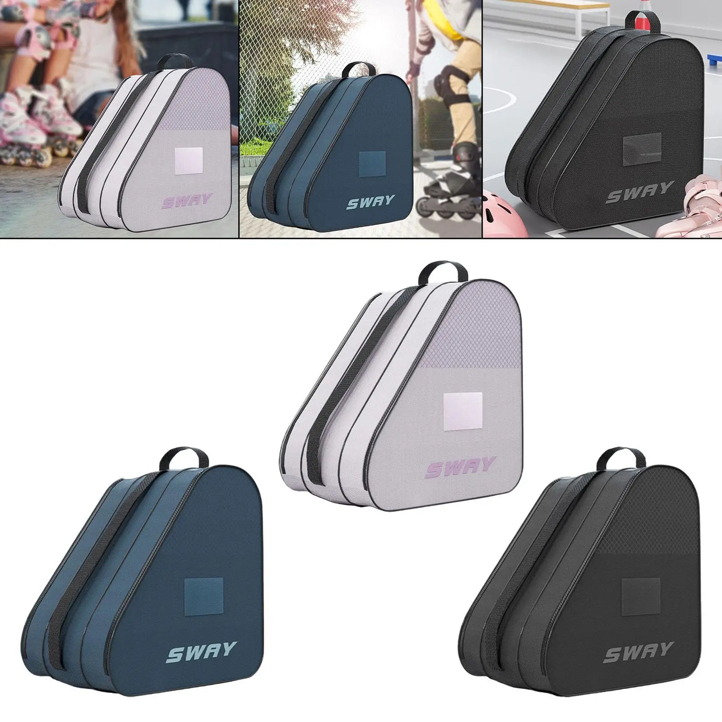 Ice Skates Storage Bag Inline Skate Bag Top Handle Waterproof Versatile Breathable Accessory with Adjustable Shoulder Strap