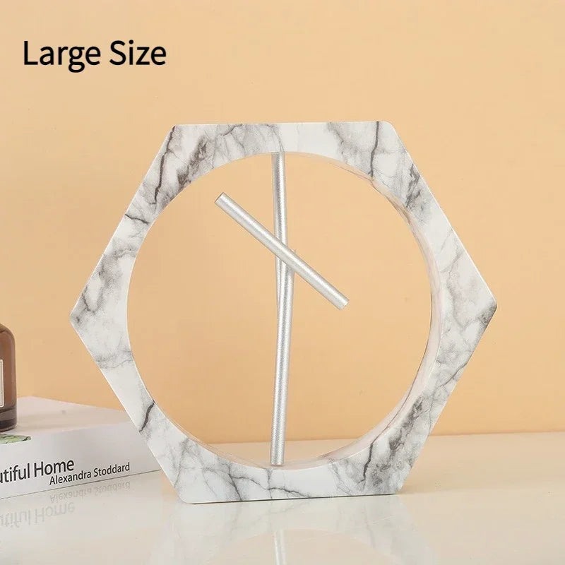Perpetual Motion Instrument Hexagonal Newton Pendulum Marble Texture Desktop Decoration Business Creative Gifts Pendulum Model