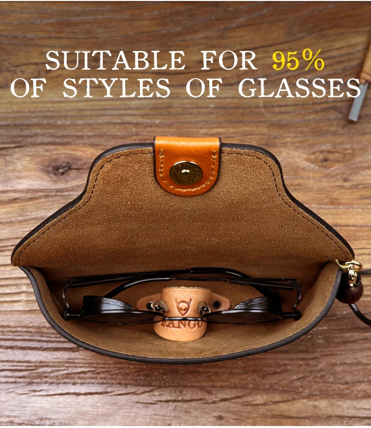 Genuine Leather Eye Glasses Bag for Eyeglass High Quality Handmade Causal Glasses Case Sunglasses Protector Pouch