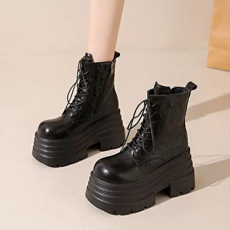 Women's Summer Thick Heel Sandals Slip-On Beachwear Casual Shoes Silk Upper Rubber Sole High Heel Comfortable Flat Footwear