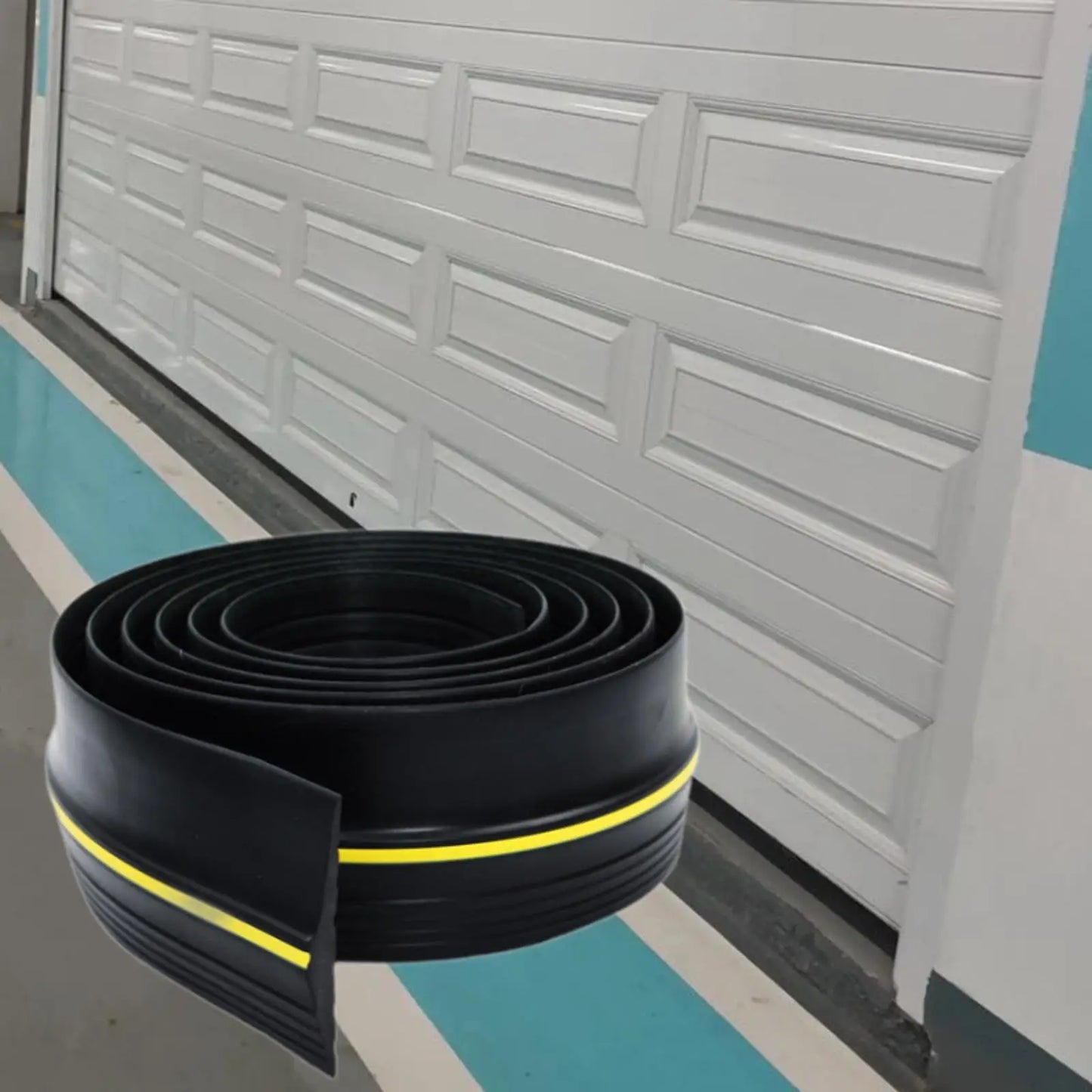 Garage Door Bottom Threshold Seal Strip Waterproof Weatherstrip Windproof Easy Cut Weatherproof Lightweight Weather Stripping