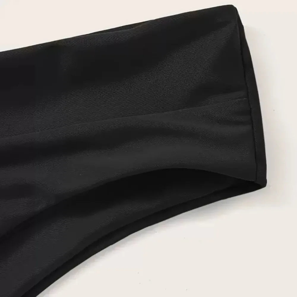 Sexy Black Women's Brazilian Bikini Bottom Swimwear - V-Cut Cheeky Thong & Swim Shorts for Beach Bathing Swimming Trunks Females