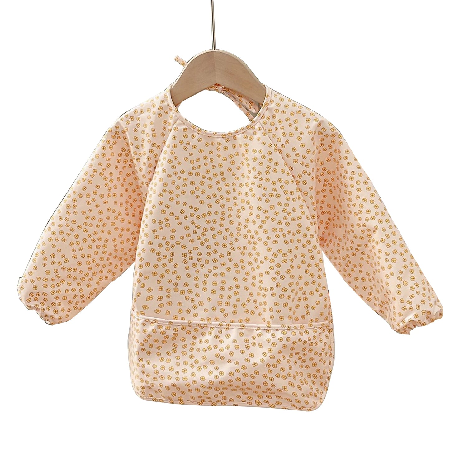Baby Feeding Bib Long Sleeve Baby Boy Girl Cute Cartoon Print Bib Apron Easy Clean Kids Waterproof For Babi