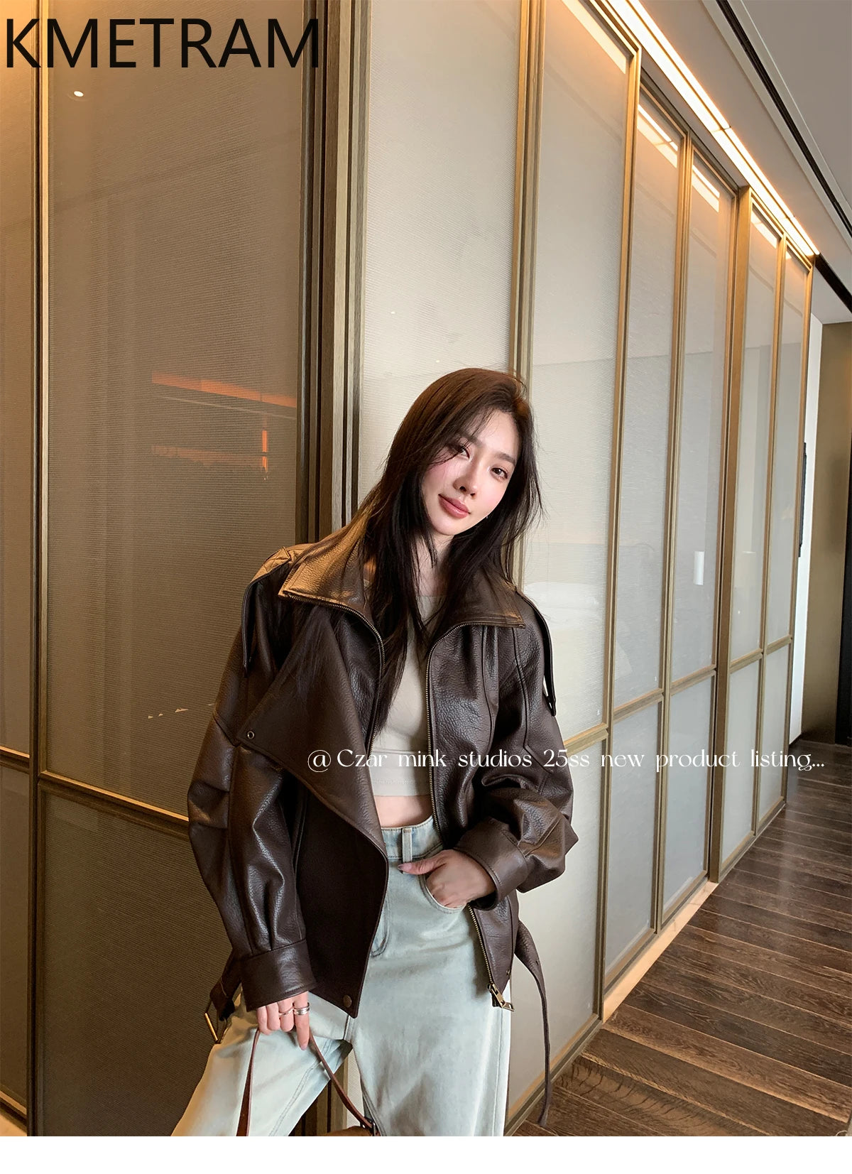 100% Real Sheepskin Jacket Woman Brown Biker Genuine Leather Jackets High Quality Outerwears Fall Clothes 2025 Women дубленка