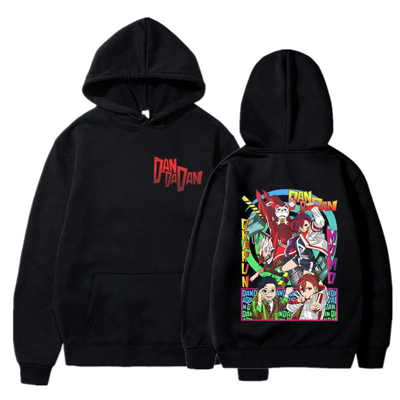 Anime DANDADAN Hoodies Manga Ayase Momo Okarun Hoodie Men Women Casual Hoodie Fashion Streetwear Dan Da Dan Hooded Sweatshirts