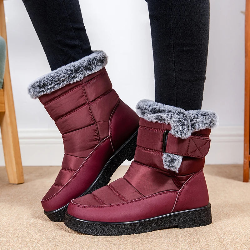 Women's Waterproof Winter Snow Boots Non Slip Platform Warm Ankle Boots Women Thicken Plush Cotton Padded Shoes Botas De Mujer