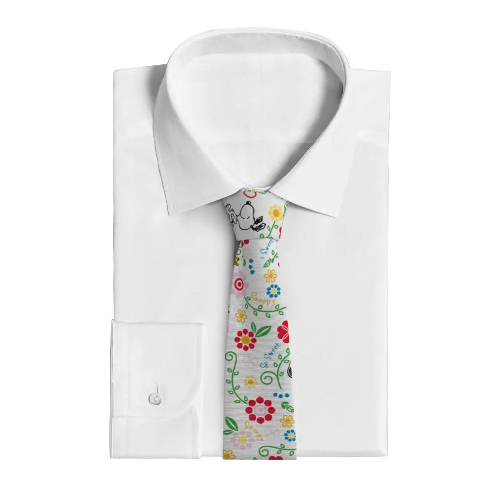 Snoopys & Woodstock Smile Giggle Laugh Neckties Silk 8 cm Neck Tie for Mens Shirt Accessories Cravat Wedding Accessories Office