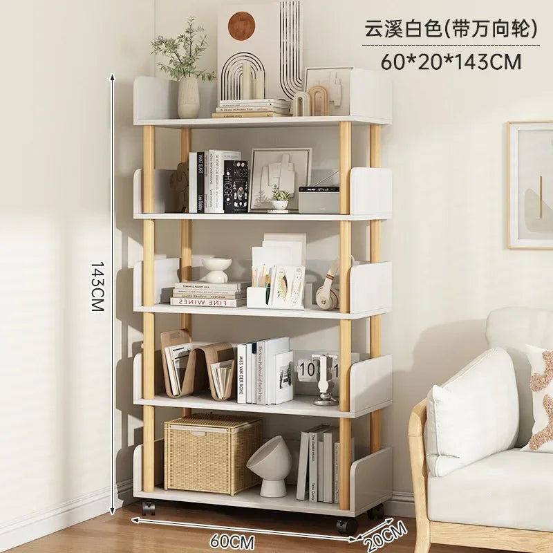 Modern Office Staggered 6-Shelf Luke Bookcase Storage Shelves  Kids Bookshelf Bookcase Display Libreria Mobile Library Furniture