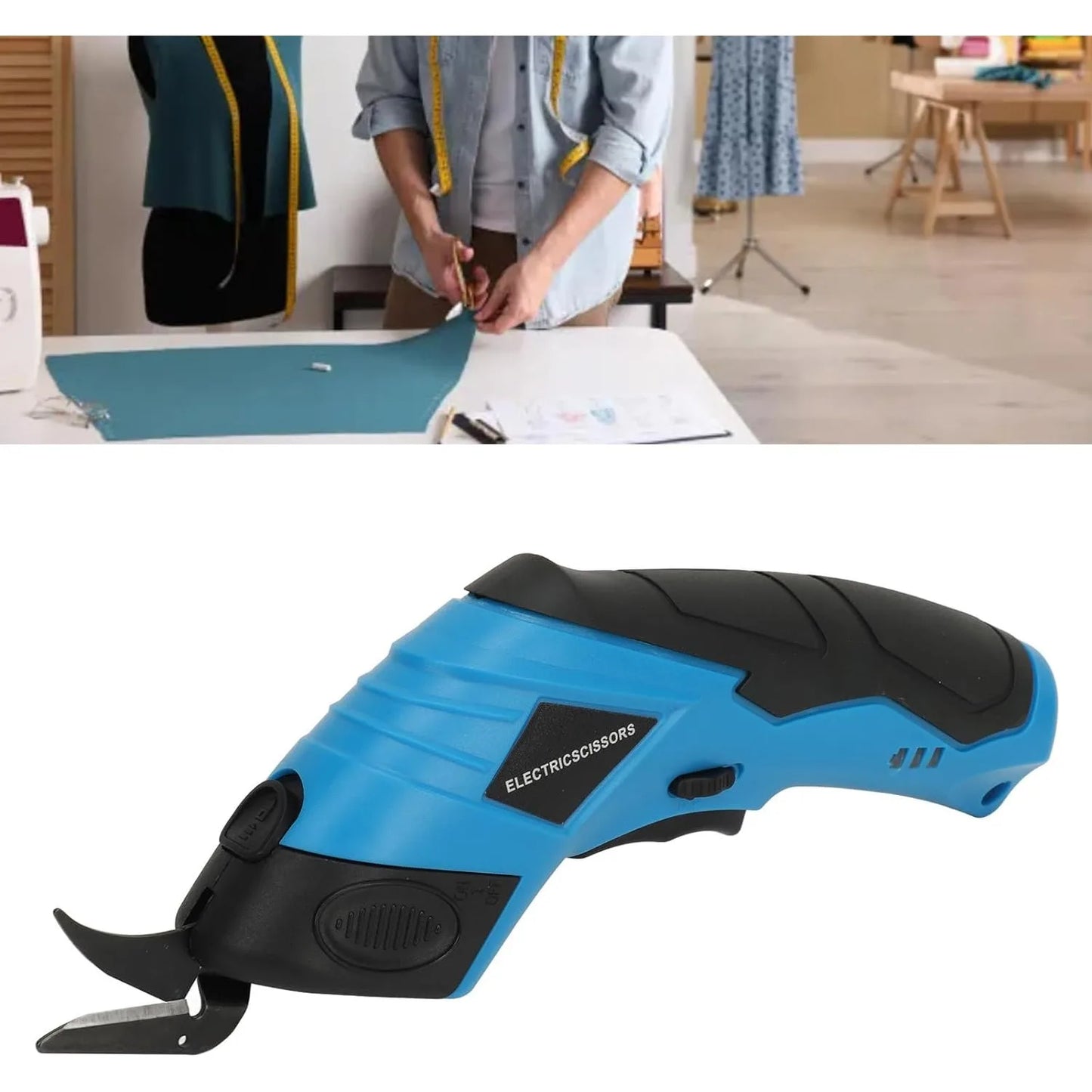 Electric Scissors Cordless Handheld Electric Scissors for Cutting Fabrics Carpets Soft Leather Cardboard