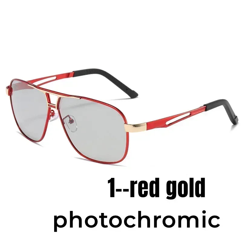 Trendy Square Polarized Photochromic Sunglasses Luxury Women Men Pilot Shades Sun Glasses Outdoor Anti-UV Driving Oculos De Sol