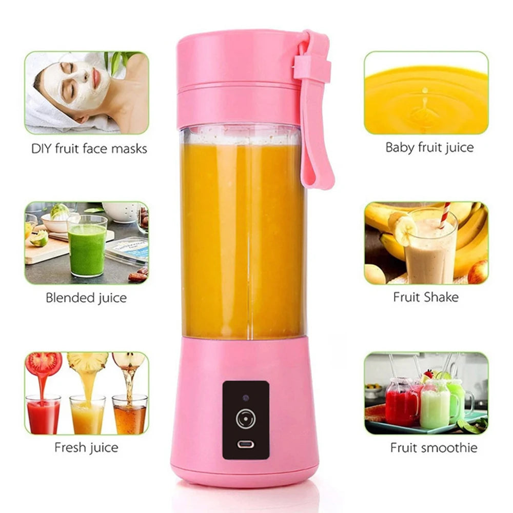 Mini Portable Blender for Smoothies Fresh Juice Fruit Juicer Mixer Cup with Rechargeable 2000mAh USB Blenders for Kitchen