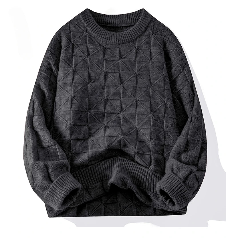 Windproof New Winter Tracksuit Sweatshirt Knit Long Sleeve Sweater Top Loose Shirt Coat Men Crew Neck Pullover Casual Streetwear