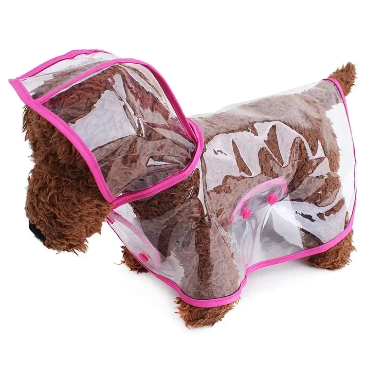 Pet Dog Puppy Transparent Rainwear Raincoat Pet Hooded Waterproof Jacket Clothes