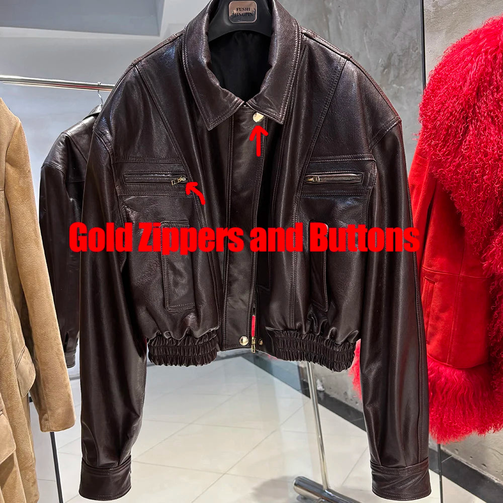 YOLOAgain 2025 Autumn Oversized Suede Jacket Women Real Leather Bomber Jacket Female