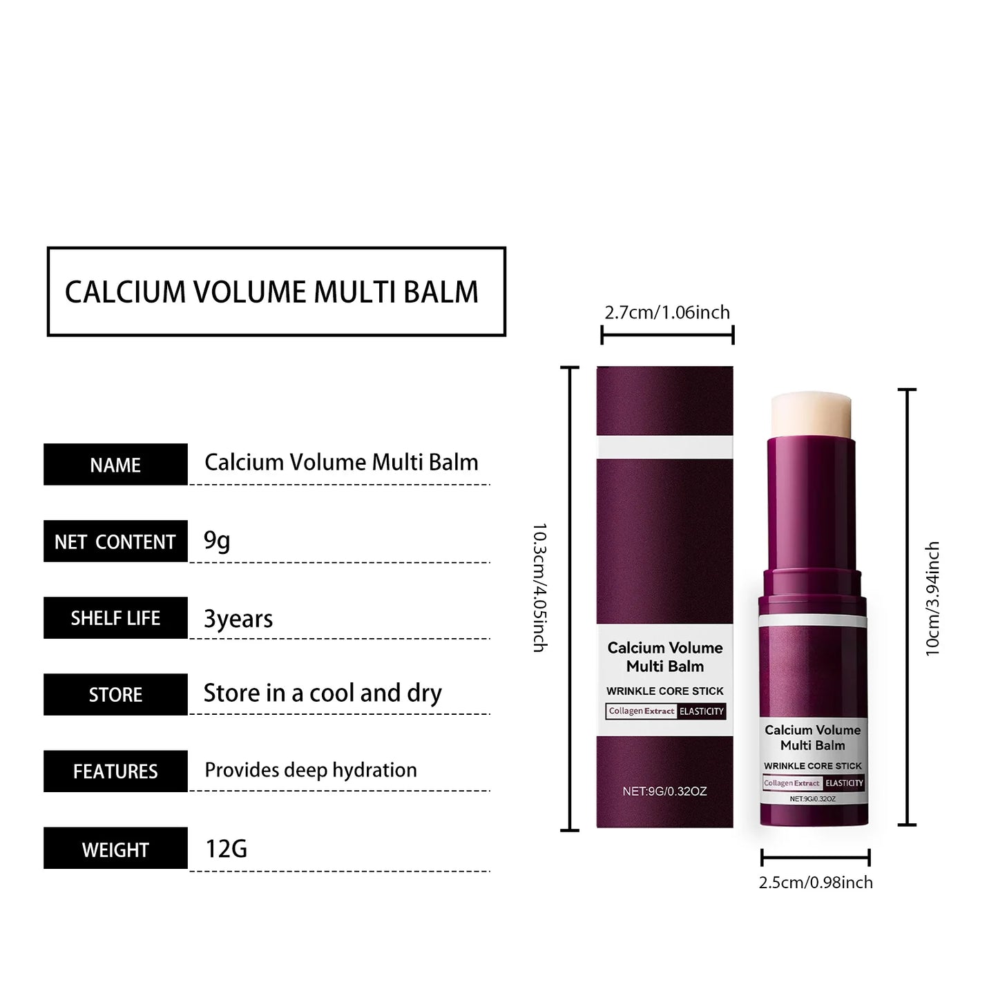 Skincare Stick Dry Skin Care Hydration Fine Line Improvement Facial Elasticity Boost Brightening Moisturizing Cream Stick
