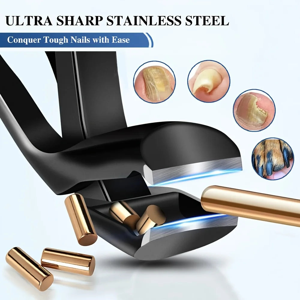 Nail Clipper 1Pcs Toenail Clippers Wide Jaw Opening Thick Nails Cutter Long Handle Stainless Steel Professional Fingernail Clipp