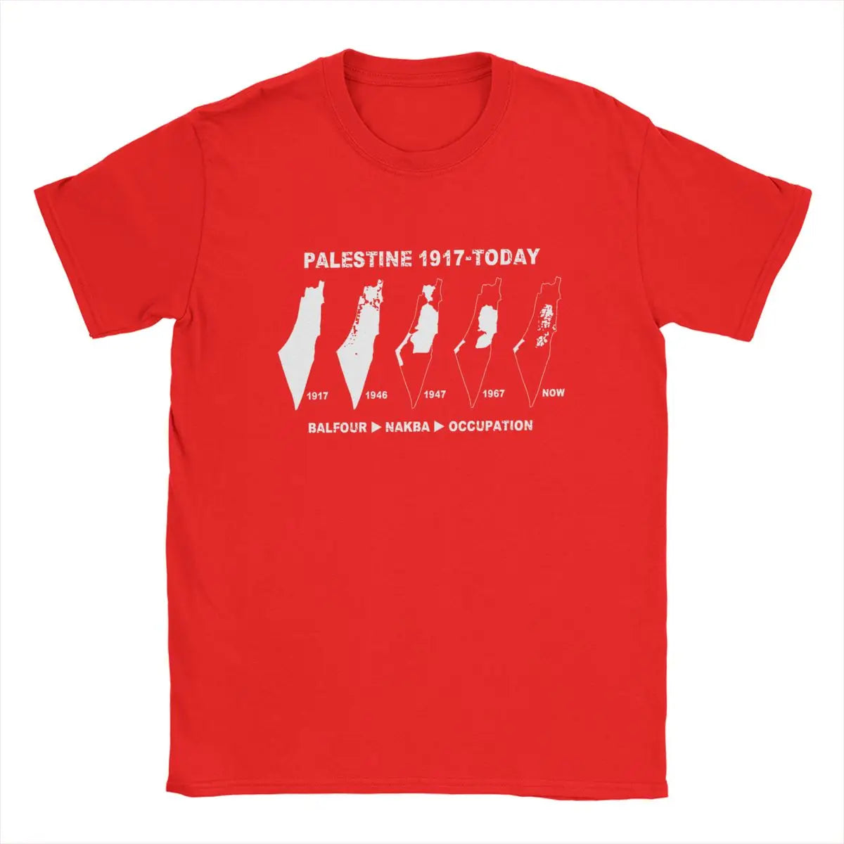 Palestine Map Land Since 1917 Men's T Shirts Palestinian Vintage Tees Short Sleeve O Neck T-Shirt 100% Cotton Gift Idea Clothing