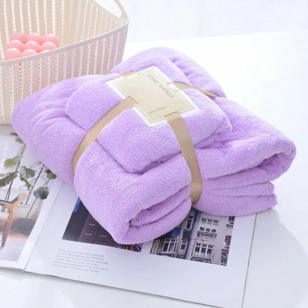 Cotton Bath Towels for Adults, 70x140cm 35x75cm 2pcs, High Absorbent Soft Bath Towel + Face Towels, Luxury Super Large Towel Set