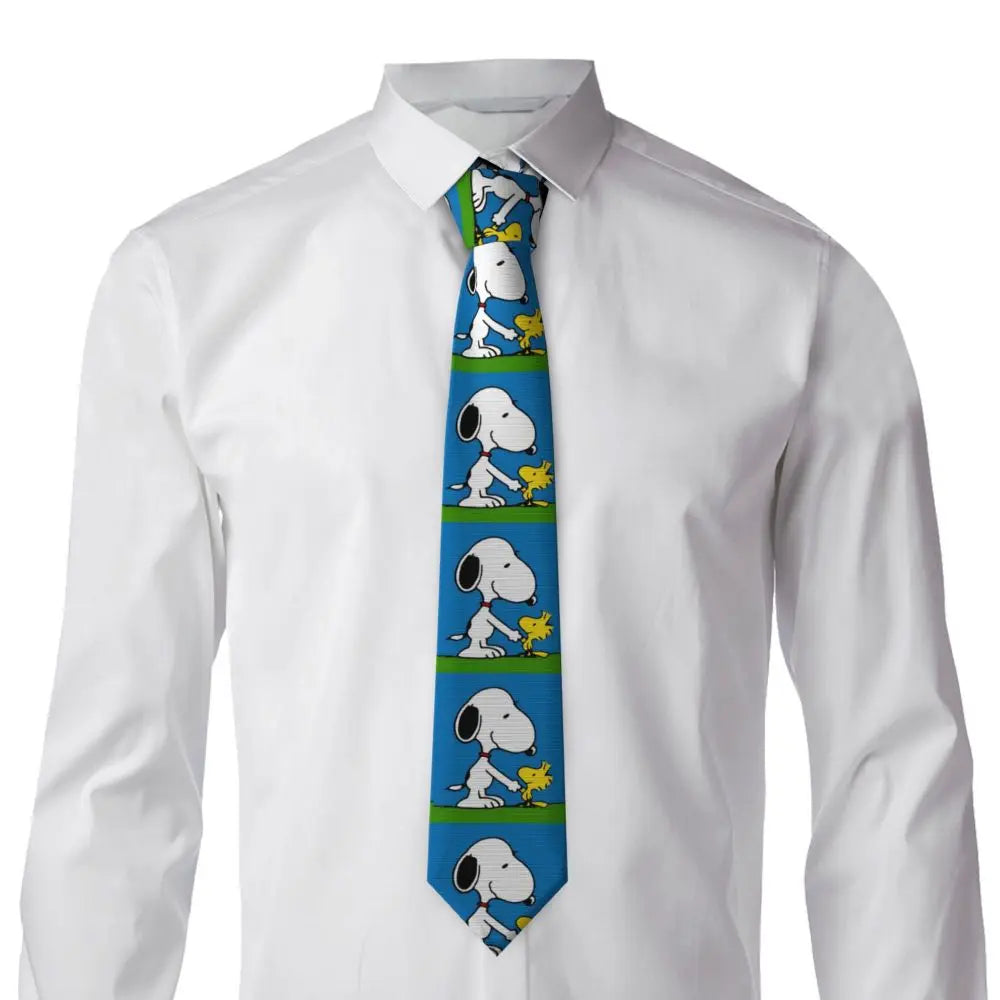 Personalized Fashion S-Snoopys Neckties Men Silk Cartoon Office Neck Tie