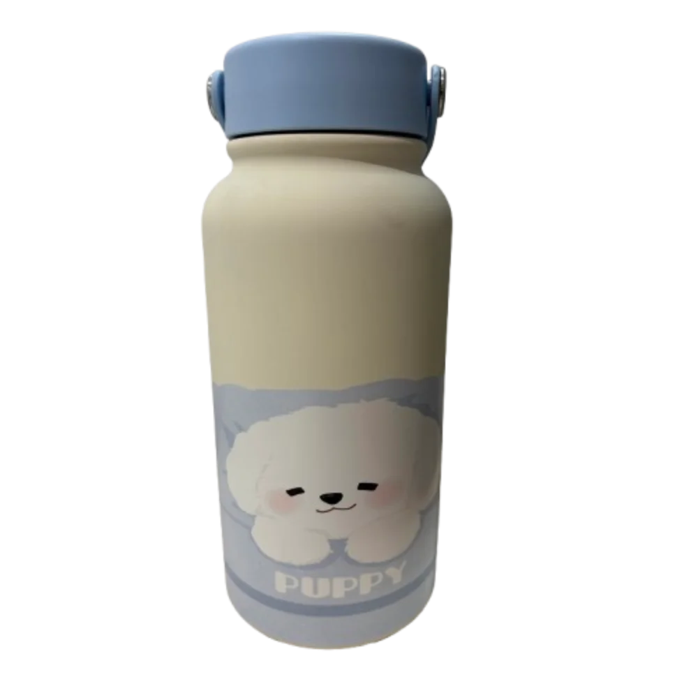 Water Bottle 900ml Insulated Water Bottle With Straw Leak-proof Portable Insulation Cup Hot Drink Cartoon Thermal Cup Student