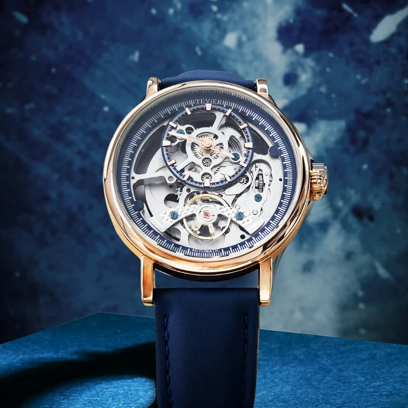 TEVISE New Automatic Watch for Men Mechanical Watch Skeleton Wristwatch Luminous Stainless Steel Top Luxury Watch Waterproof