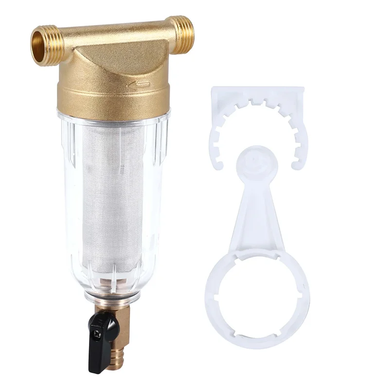 A61I 4 Split-Mouth Water Filters Front Purifier Copper Lead Pre-Filter Backwash Remove Rust Contaminant Sediment Pipe