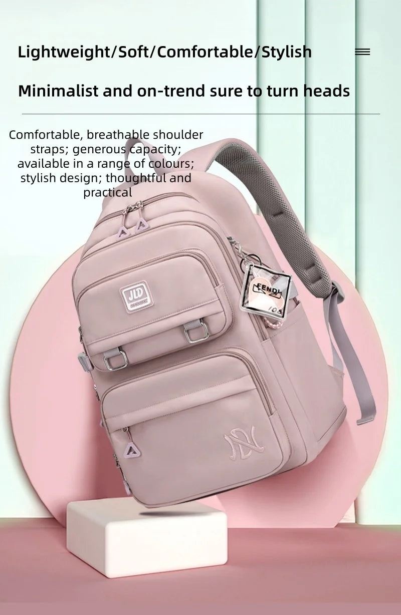 School Bag for Students Large Capacity Secondary School Pupils Backpack Lightweight Reduces Burden and Stress