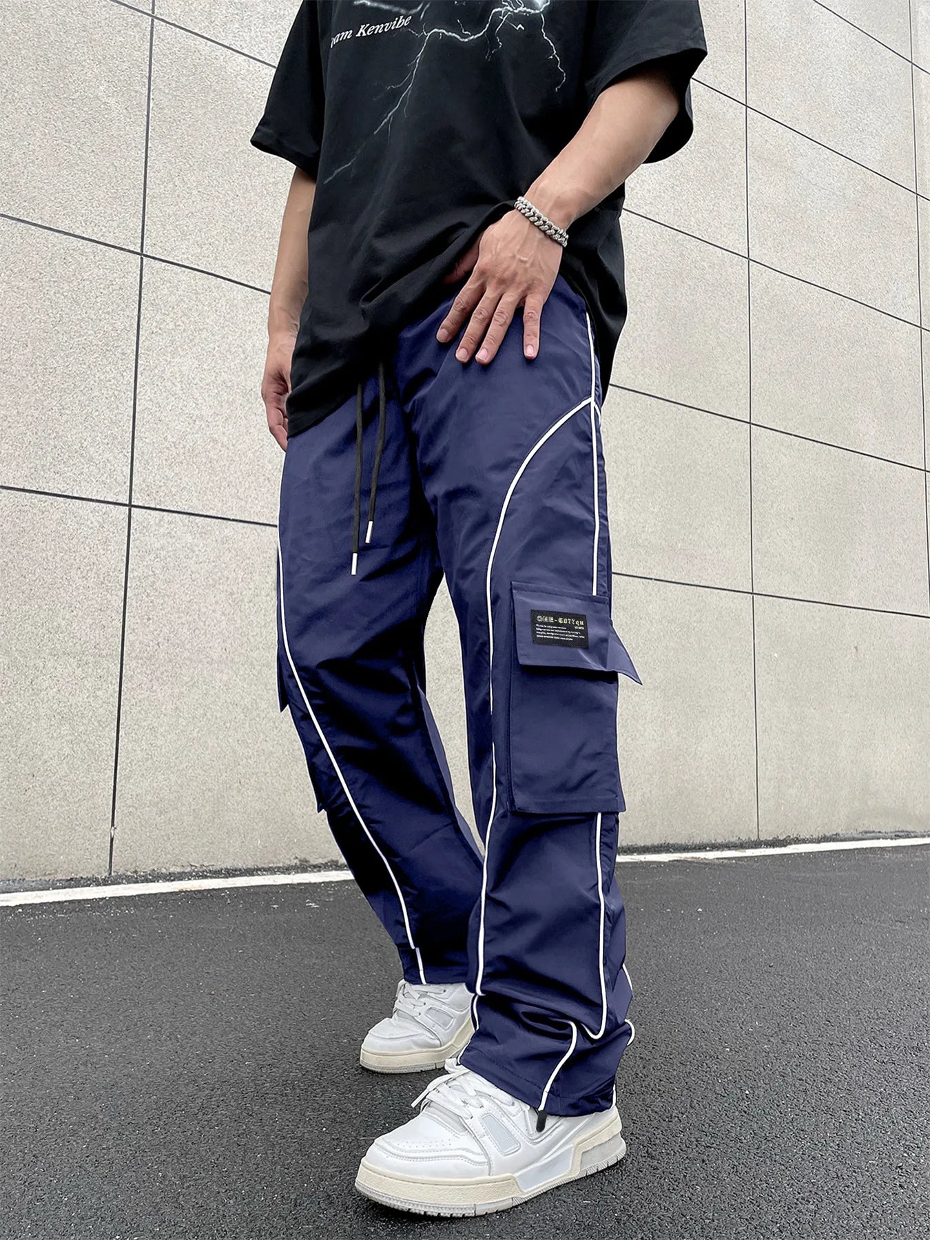 European and American Workwear Pants Men Summer New American Trendy Brand Fashion Loose Fit Casual Trousers