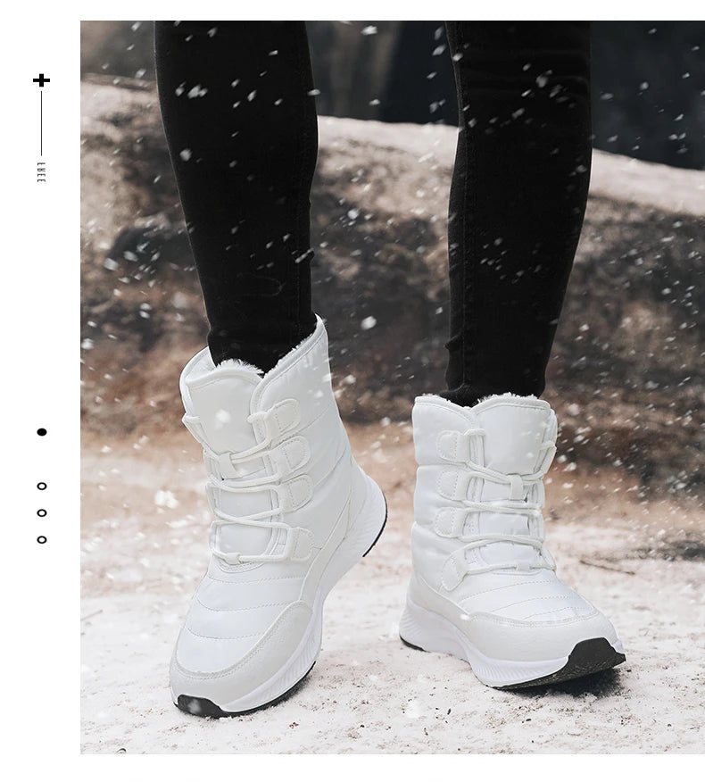 2026 Women's Shoes Winter Fashion Ankle Boots Women Keep Warm Female Lace Up Waterproof Boots Ankle Shoes Street Nurse Boots