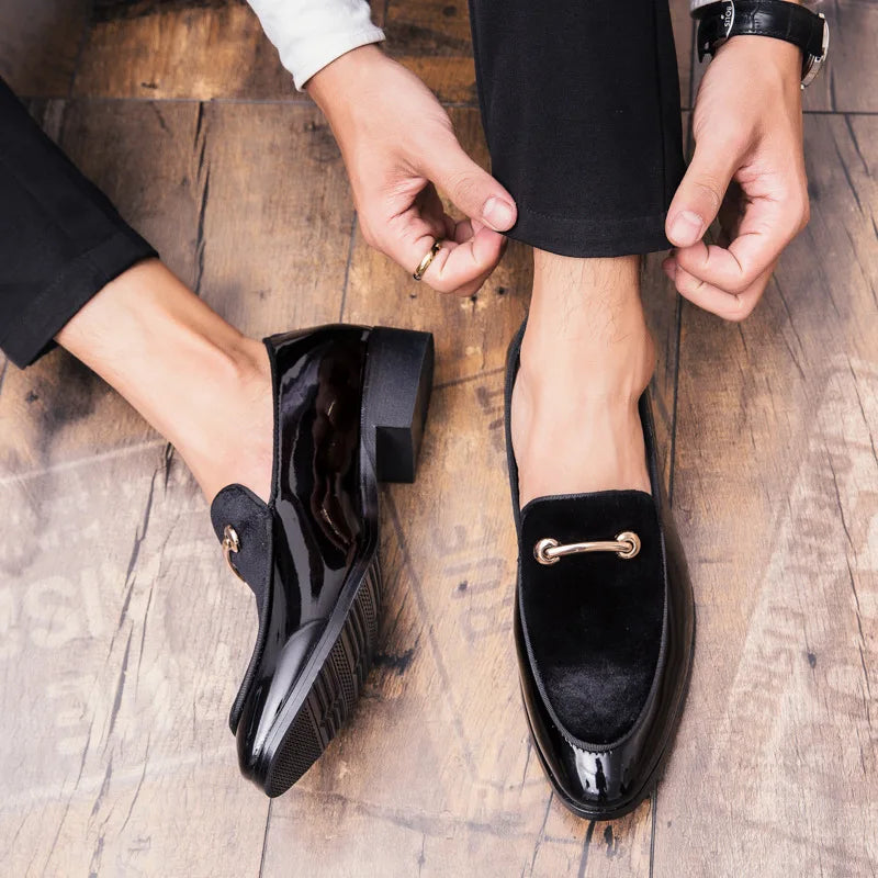 Men's Formal Leather Shoes Patent Leather Luxury Fashion Groom Wedding Shoes Men's Luxury Italian Style Oxford Shoes Ormal Shoes