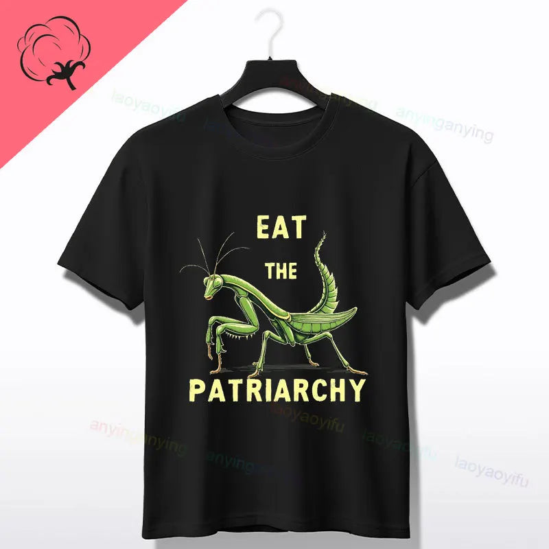 Praying Mantis Insects Bug Love Praying Mantis- Retro T-Shirt 100% Cotton Short Sleeve O-neck Tee Humor Style Design Casual Wear
