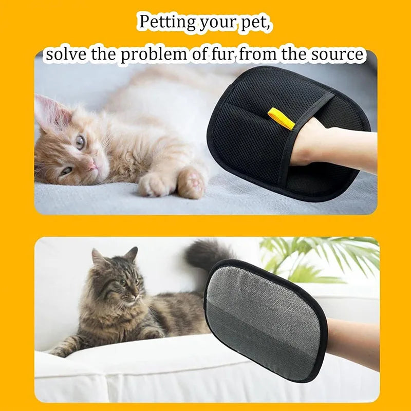 New pet hair removal tools reusable gloves, pet double-sided beauty gloves, carpet removal pet fur hair pet supplies