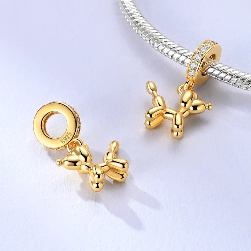 925 Sterling Silver Girl Holding Dog Charms Beads Fit Original 925 Bracelet Making Gift for Woman Jewelry Diy Fashion Pendant