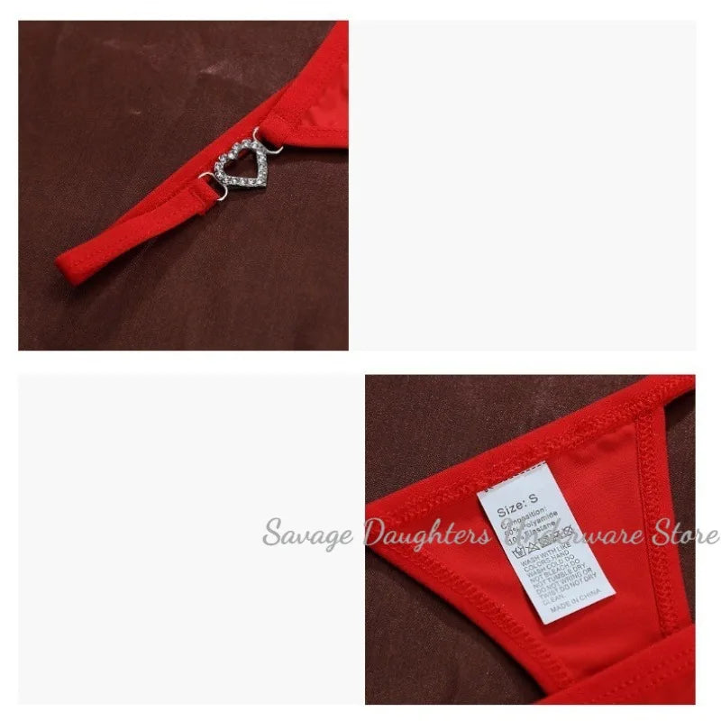 Women Sexy Thongs Low Rise Ladies G-string Heart Decoration Panties Ladies Sexy Costume Lingerie for Women