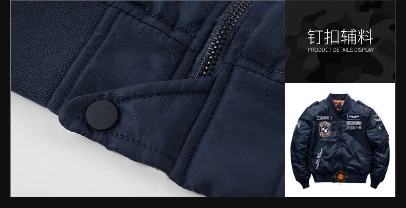 Men's winter jacket 2025 model  Thick and warm coat Men's flight jacket  Thick and warm padded coat - With a stand-up collar