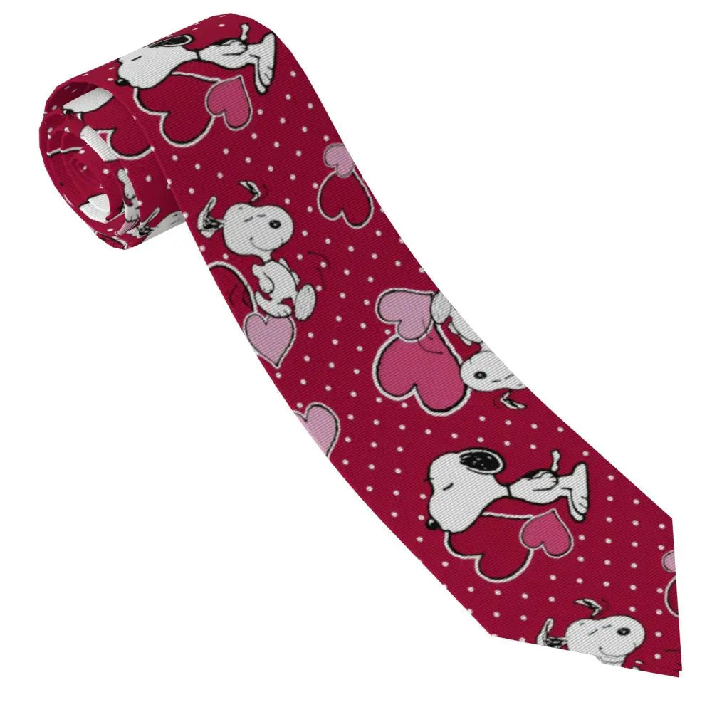 Snoopys & Woodstock Smile Giggle Laugh Neckties Silk 8 cm Neck Tie for Mens Shirt Accessories Cravat Wedding Accessories Office