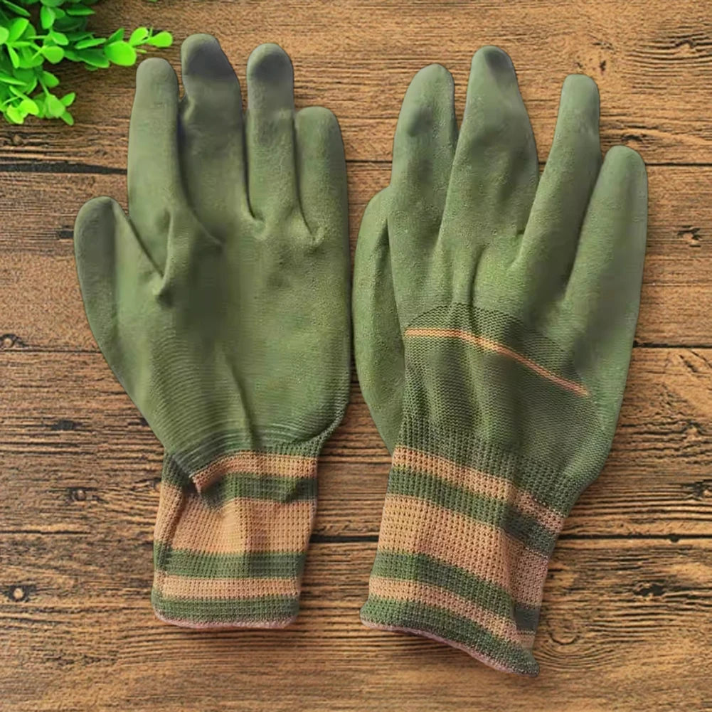 1/2pairs Gardening Gloves Latex Waterproof Horticultural Gloves Non-slip Protective Gear Vegetable Flower Plant Gardening Glove