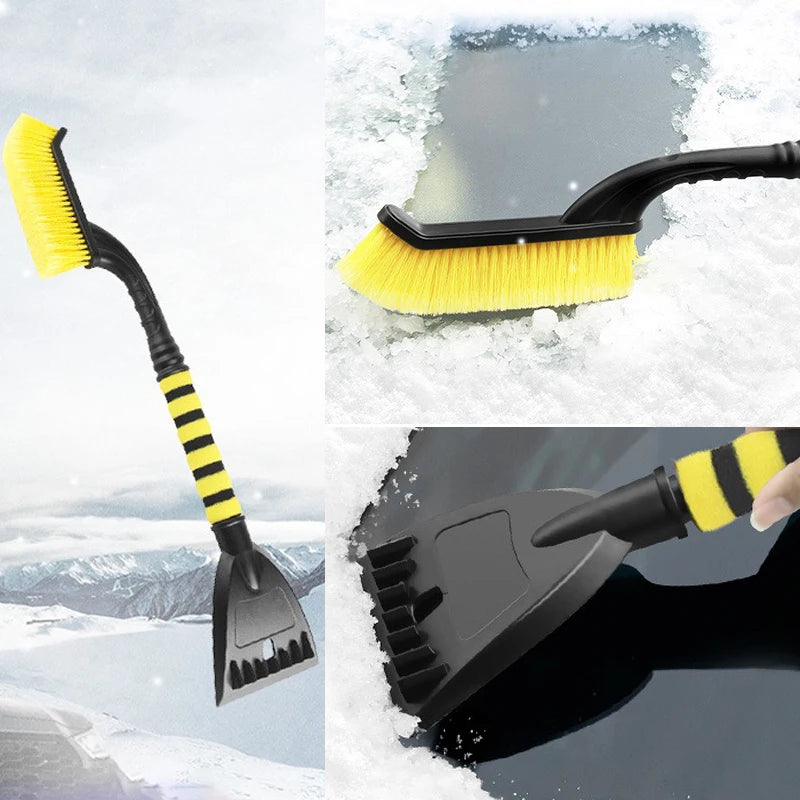 Car Snow Removal Operation Winter Rubbing Board Retractable Brush With Detachable Ice Scraper And Auto Windshield Snow Shovel