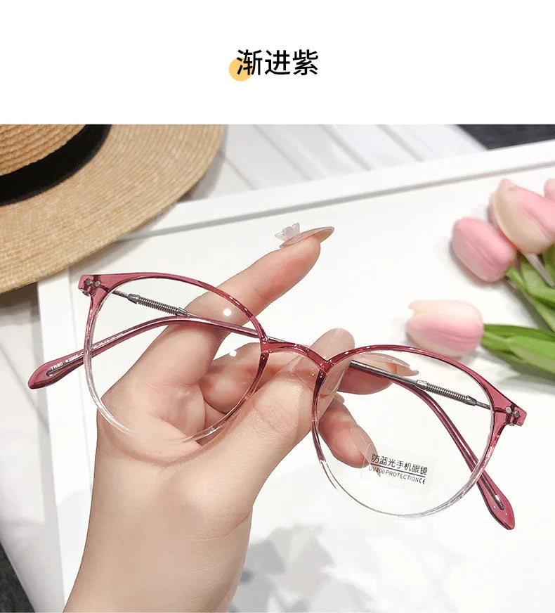 New TR90 Myopia Frames for Men and Women Retro Oval Spring Leg Optical Frames Fashion Hot Sale Glasses Frames Wholesale