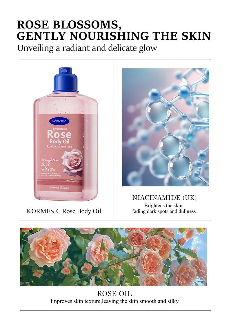New Body Care Oil  Brightens Skin  Suitable for all skin types，Coconut Body Oil，Cocoa Body Oil，Rose Body Oil，VITALIZING BODY OI