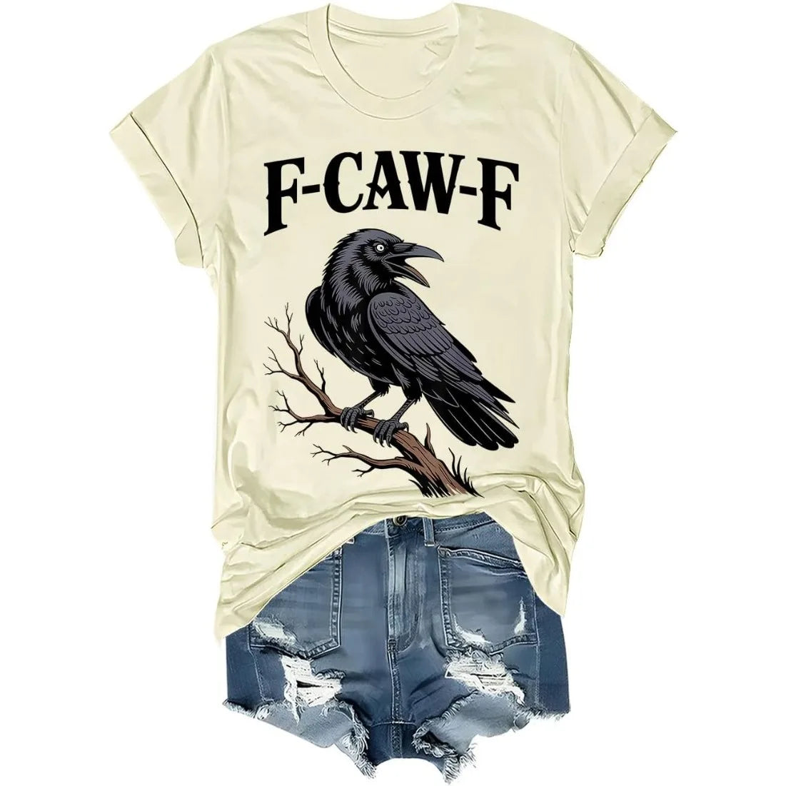 F Caw F T Shirt Women Men Fcawf Crow Graphic Tee F-Caw-F Crow Shirt Graphic T Shirts Women Clothes